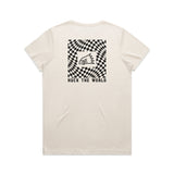 "Checkers" S/S Tech LADIES Tee Vanilla Cream