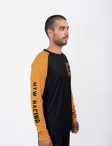 "Warped Checkers" Long Sleeve Jersey Black / Old Gold