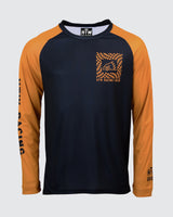 "Warped Checkers" Long Sleeve Jersey Black / Old Gold