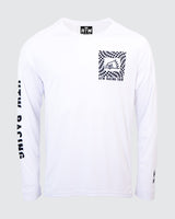 "Warped Checkers" Long Sleeve Jersey White