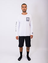 "Warped Checkers" Long Sleeve Jersey White