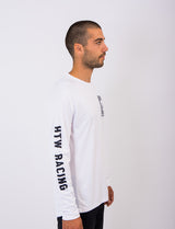 "Warped Checkers" Long Sleeve Jersey White