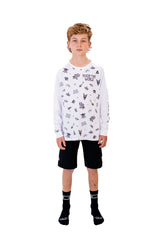 "Flash Icons" YOUTH Long Sleeve Jersey White