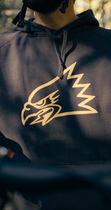 "Eagle Head" Hoodie Faded Black