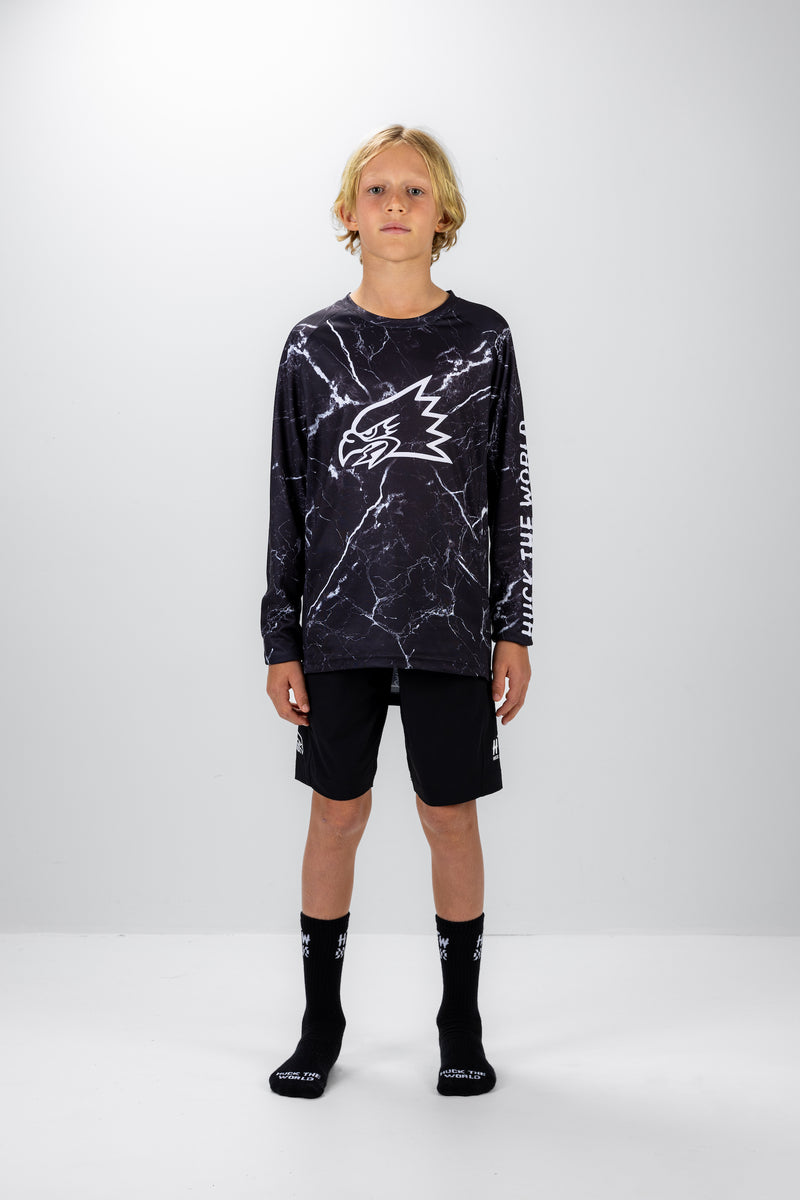 "Blacked Marble" YOUTH Long Sleeve Jersey