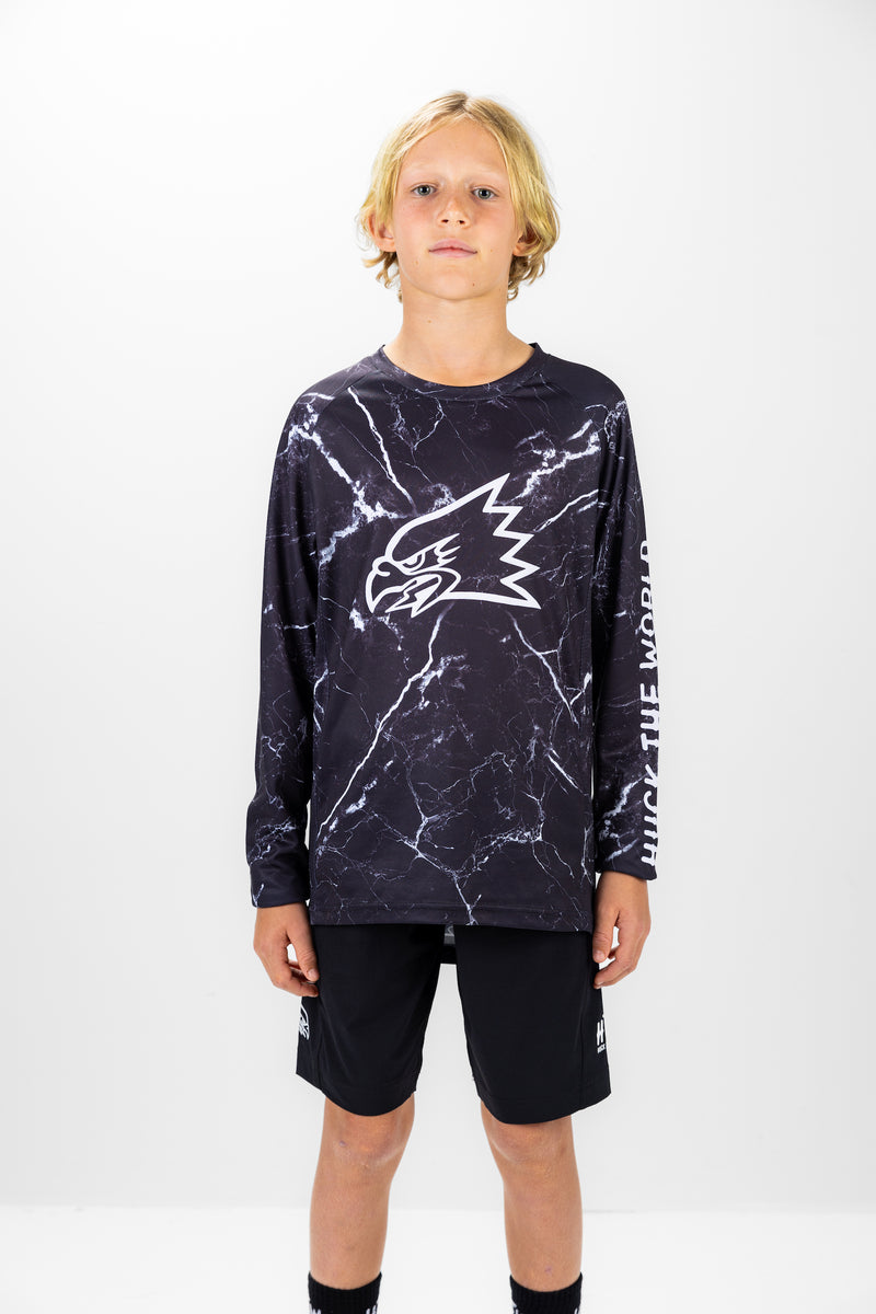 "Blacked Marble" YOUTH Long Sleeve Jersey