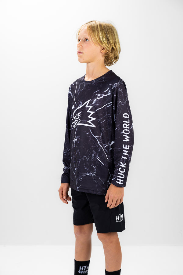 "Blacked Marble" YOUTH Long Sleeve Jersey