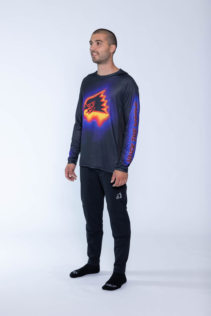 "Melting Eagle" Long Sleeve Jersey Black