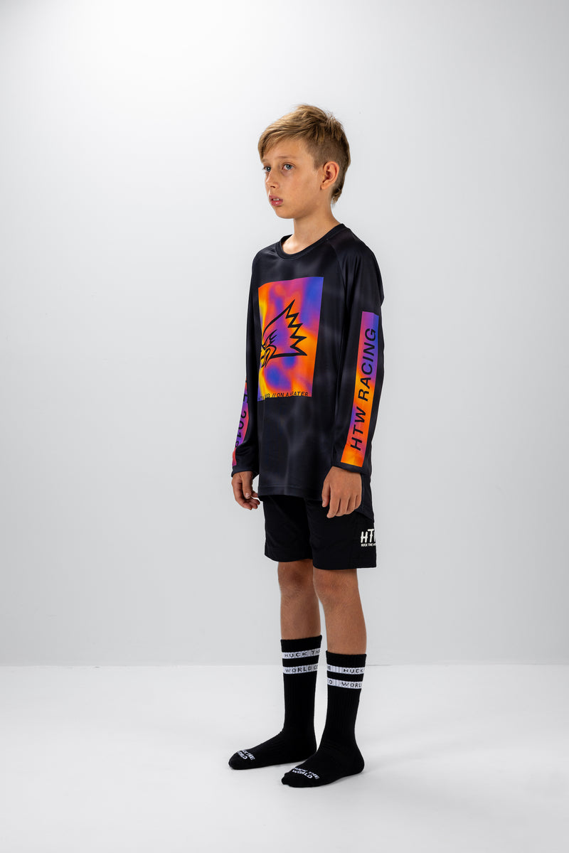 "On A Heater" YOUTH Long Sleeve Jersey Black Ripple
