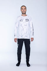 "Racing White Marble" Long Sleeve Jersey