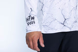 "Racing White Marble" Long Sleeve Jersey