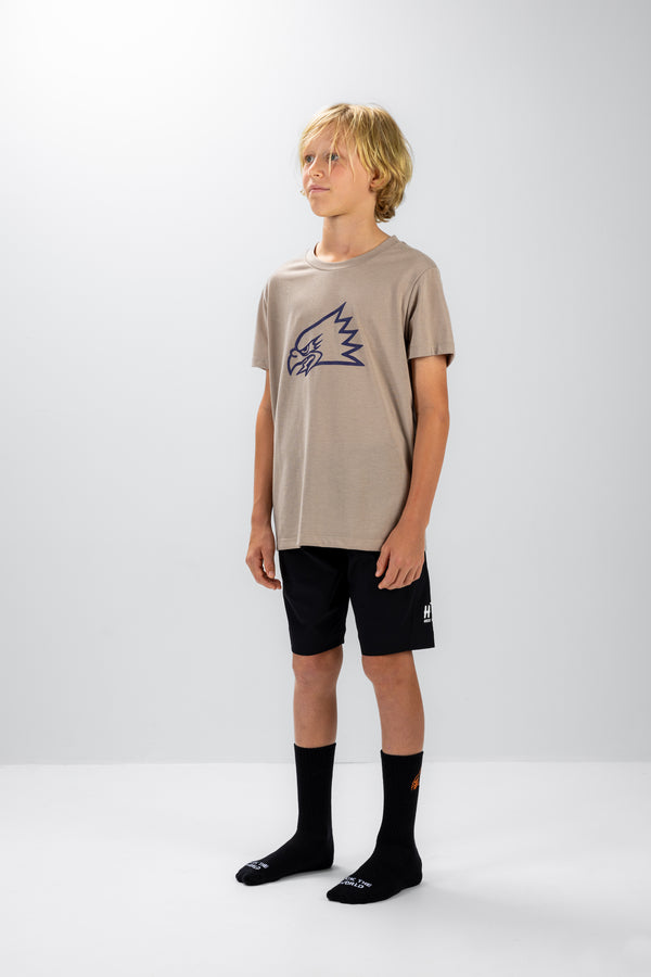 "Eagle Head” YOUTH S/S Tech Tee Mushroom