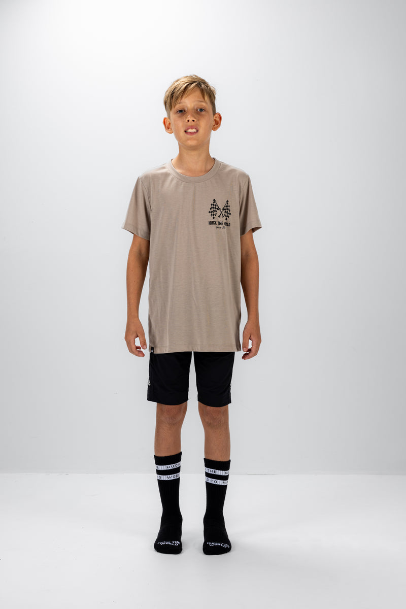 "Flags” YOUTH S/S Tech Tee Mushroom