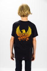 "Gradient Eagle” YOUTH S/S Tech Tee Black