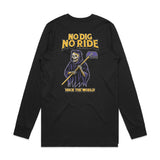 "No Dig No Ride" L/S Cotton Tee Black