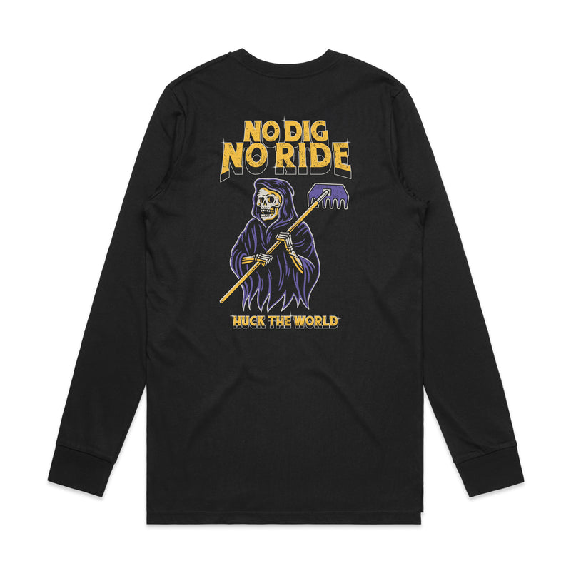 "No Dig No Ride" L/S Cotton Tee Black