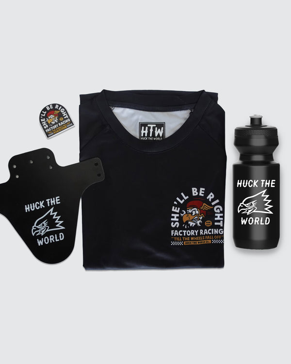 "She'll Be Right" Jersey + Bottle + Mud Guard Bundle