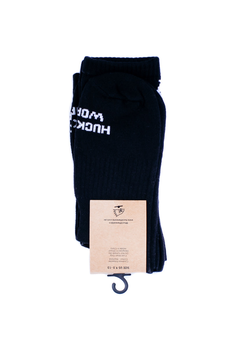 "Huck - Yeah - Hell - Gnar" Socks Black 4x pieces (2x pairs)