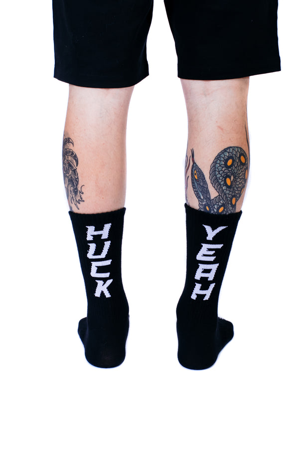 "Huck - Yeah - Hell - Gnar" Socks Black 4x pieces (2x pairs)