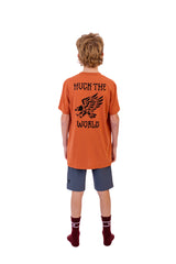 “Scribble Eagle” YOUTH S/S Tech Tee Burnt Chilli