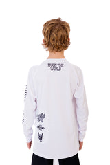 "Flash Icons" YOUTH Long Sleeve Jersey White