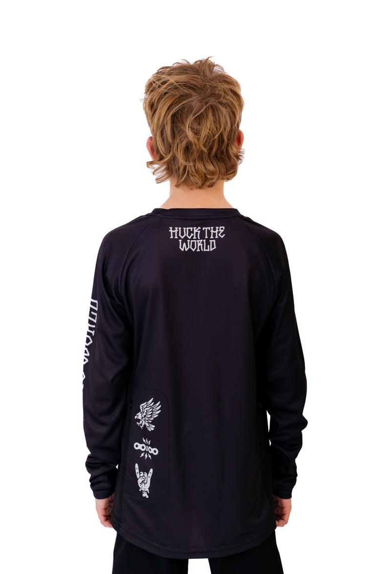 "Flash Icons" YOUTH Long Sleeve Jersey Black